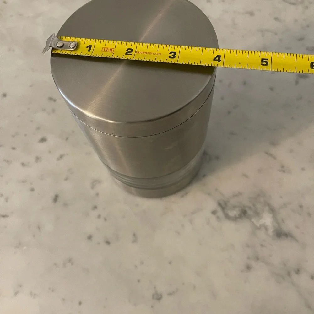 Crate and Barrel Stainless Steel Canister